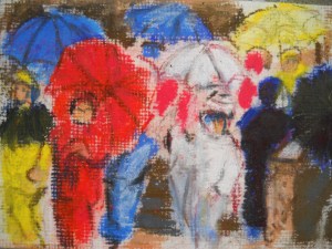 Venice Carnival time with umbrellas  clear pic